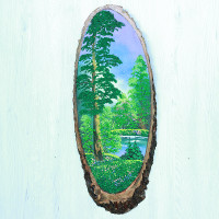 14160932 - Картина на спиле дерева вековые сосны 60 см лето