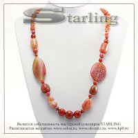 354233300 - Колье агат коричневый  Фантазия