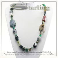3541030200 - Колье яшма зелёная  Фантазия