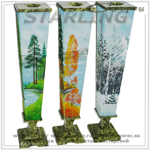 122202 - Ваза большая квадратная с рисунком