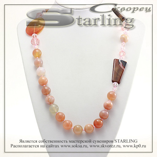 354233100 - Колье агат светло-коричневый  Фантазия