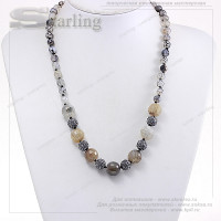 352230852 - Колье агат тонированный бледно-синий Елена