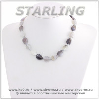 341021245 - Бусы агат облачный ТКА