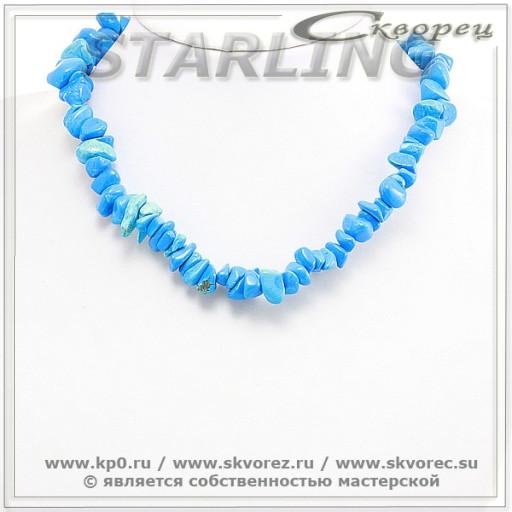 34113104 - Бусы бирюза синяя ГА8