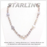 352021274 - Колье агат облачный Оксана