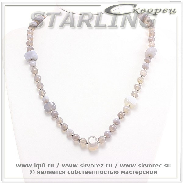 352021274 - Колье агат облачный Оксана