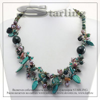 3511030270 - Колье яшма зелёная Инесса