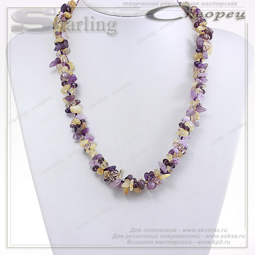 3226969 - Ожерелье аметист и цитрин Инга
