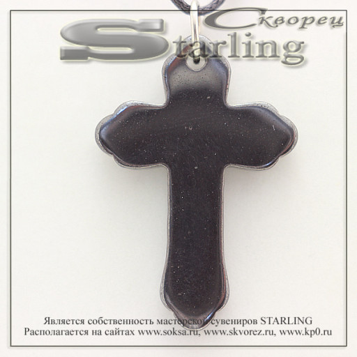 372023 - Кулон гематит  Крестик
