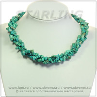34113269 - Бусы бирюза зелёная 3НГА5