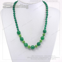 352231052 - Колье агат тонированный лесная зелень Елена