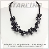 351020206 - Колье агат чёрный Алия