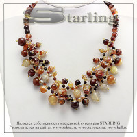 351232748 - Колье агат тонированный шоколадный Розана