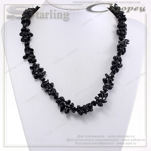 322020268 - Ожерелье агат чёрный Изабелла