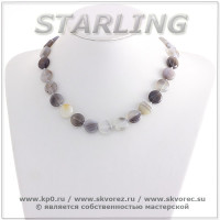 341021251 - Бусы агат облачный ТКР