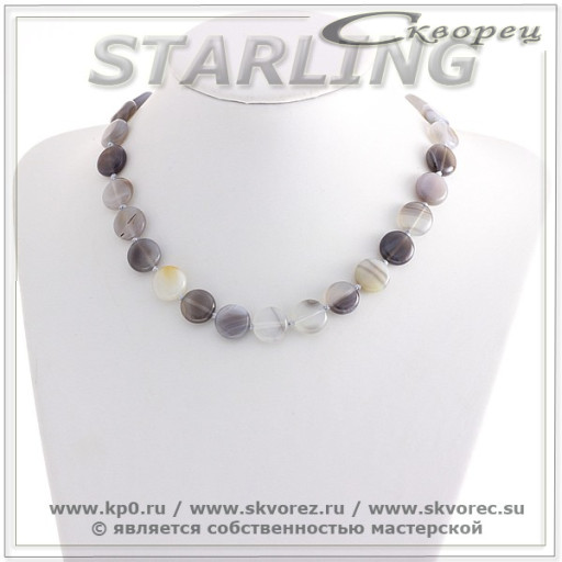 341021251 - Бусы агат облачный ТКР