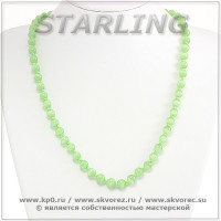 342371687 - Бусы кошачий глаз (хризоберил) бледно-зелёный Ш8