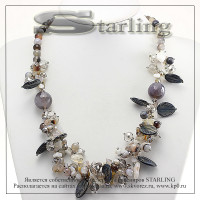 351021270 - Колье агат облачный Инесса