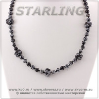 35252174 - Колье обсидиан снежный Оксана