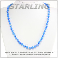 342372187 - Бусы кошачий глаз (хризоберил) лазурно-синий Ш8