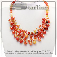 351232648 - Колье агат тонированный желто-коричневый Розана