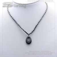 352023-1 - Колье гематит  Овал