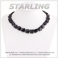 341020249 - Бусы агат чёрный ТКВВ