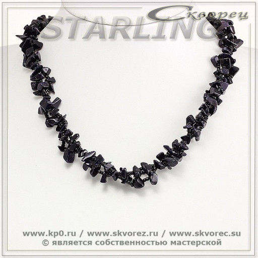 32101268 - Ожерелье авантюрин синий Изабелла