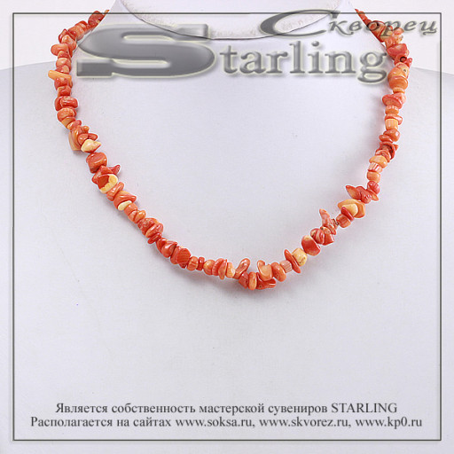 34136303 - Бусы коралл розовый ГА5