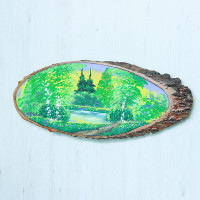 14161144 - Картина на спиле дерева закат в лесу 70 см лето.