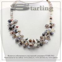 351020948 - Колье агат глазковый (облачный)  Розана