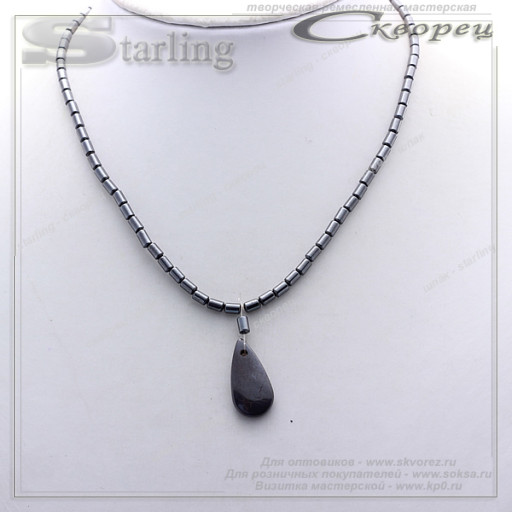 352026 - Колье гематит Капля