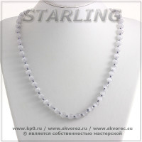 342372787 - Бусы кошачий глаз (хризоберил) серебристый Ш8