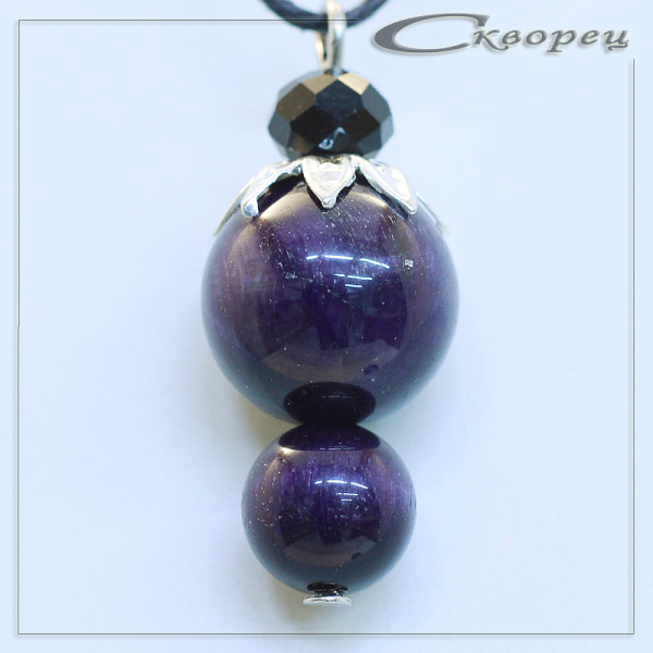 421055 - Подвеска ягодка Канзаши синий