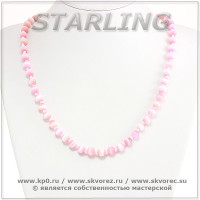 342373787 - Бусы кошачий глаз (хризоберил) розовато-лавандовый Ш8