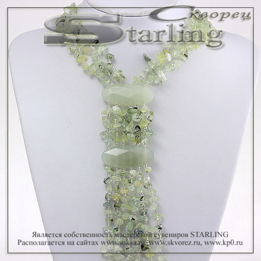 35221290 - Колье гранат зеленый  Клеопатра