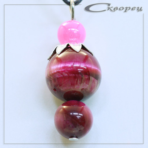 421057 - Подвеска ягодка Канзаши фиолетовый