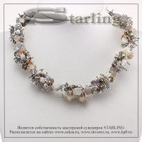 321021246 - Ожерелье агат облачный  Маргарита