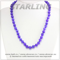 342371881 - Бусы кошачий глаз (хризоберил) тёмно-синий Ш10