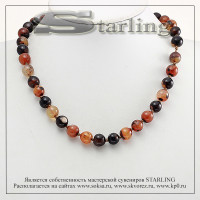 3417281 - Бусы сардоникс  Ш10