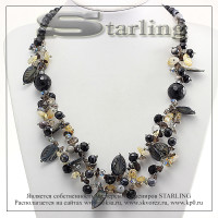 351020870 - Колье агат черный (глазковый)  Инесса