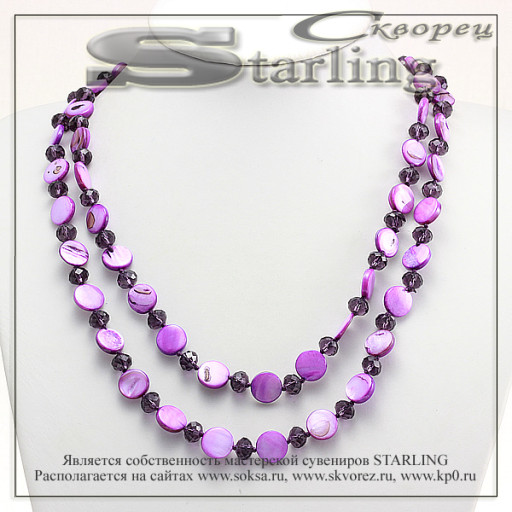 328580626 - Ожерелье перламутр синий Эльвира