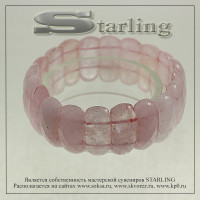 3132154 - Браслет кварц розовый Лобелия