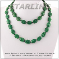 3454654 - Бусы малахит  ТОВ