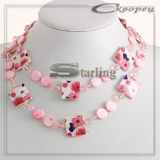 324580404 - Ожерелье перламутр розовый Дарина