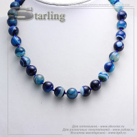341022082 - Бусы агат синий Ш12