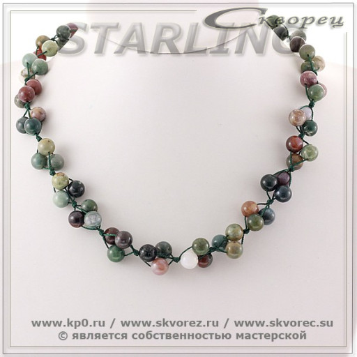 3411030208 - Бусы яшма зелёная ГВШ8