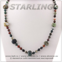 3521030274 - Колье яшма зелёная (змеиная кожа) Оксана