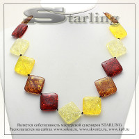 3421020163-3 - Бусы янтарь тёмный и светлый ТРО