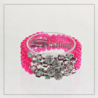 3132616 - Браслет кварц малиновый Дина